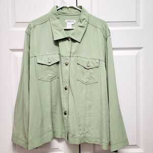 Coldwater Creek Sage Green Shirt Jacket